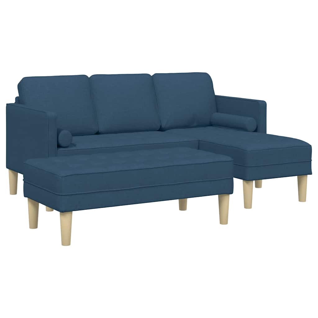 Sofa Set 2 pcs Blue 173 x 131 x 67 cm Fabric